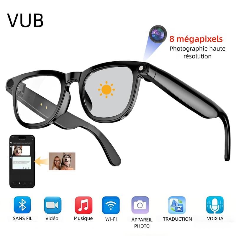 💐 PROMO EXCEPTIONNELLE -50% ! Lunettes Caméra IA 4K – Ultra Grand-Angle Anti-Vibration, Traduction IA, Oreilles Libres 🌿🎙️【Offre Limitée】