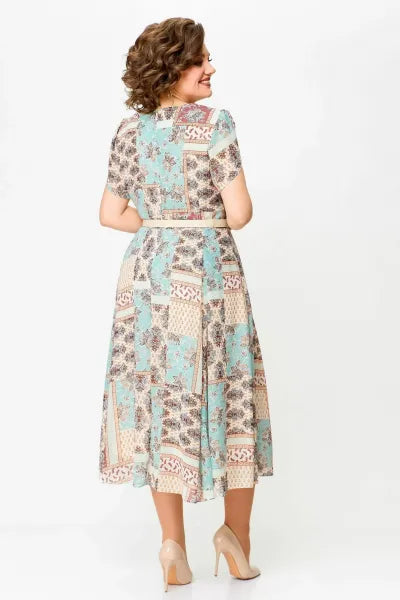 Robe confortable et élégante avec imprimé patchwork