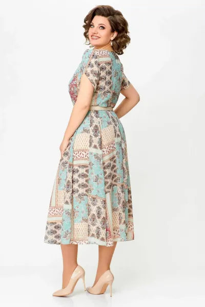 Robe confortable et élégante avec imprimé patchwork