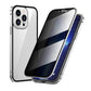 Coque magnétique pour iPhone avec verre de confidentialité et métal