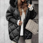 ❄️Offres spéciales hiver❄️ Parka mi-longue pour femme avec manches en tricot patchwork