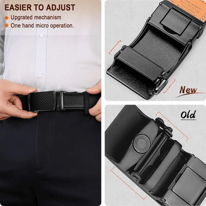 ✨️Idéal pour la fête des pères🎁 Ceinture à cliquet en cuir avec boucle réglable💼