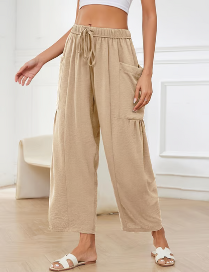 ⏳Offre à durée limitée : 50 % de réduction💥👖Pantalon de loisirs en lin à jambes larges pour femme