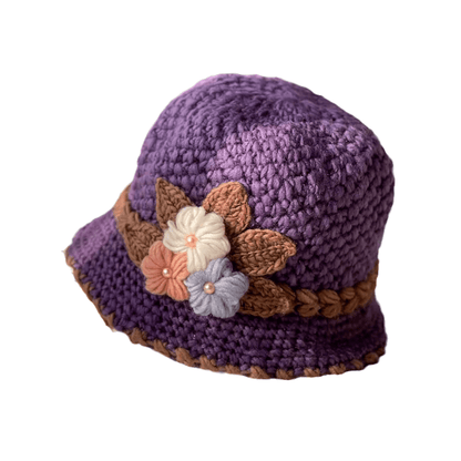 🎄Promotion de Noël -49% - Bonnet en tricot fleuri pour femme