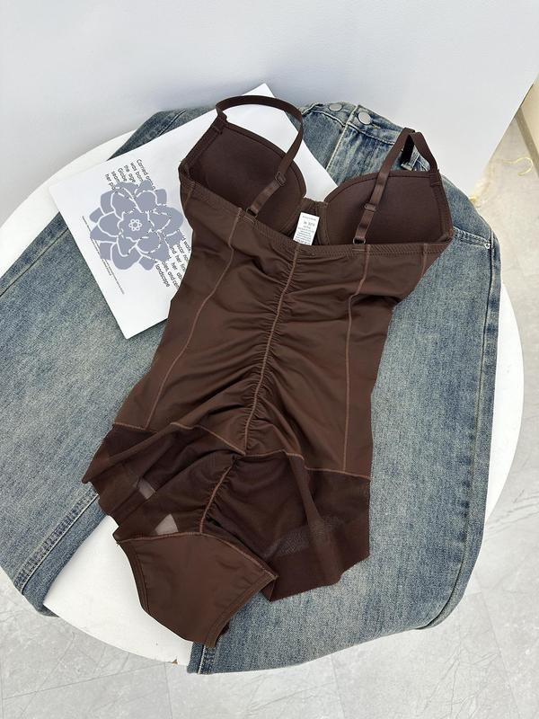 🔥 Offre spéciale 50 % de réduction 🔥Body Shapewear avec soutien-gorge | Taille réglable amincissante froncée✨