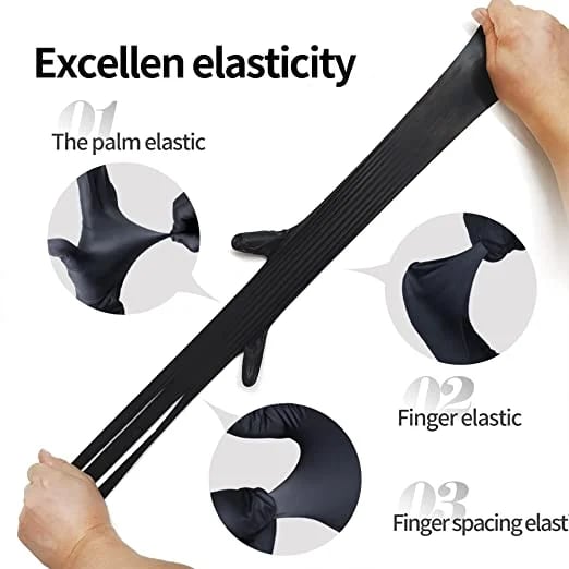 📢📢50 % de réduction !! ⏰100 gants jetables en nitrile noir Outils de sécurité pour le nettoyage domestique