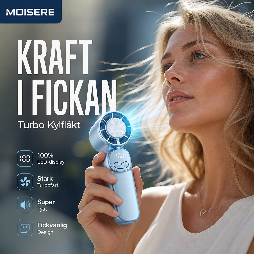 🌬️ PROMO -50% ! ✨ Mini Ventilateur Turbo Portable – Plaque Refroidissement, Affichage LED Vitesse, Moteur Sans Balais Silencieux, 130mm · 3 Coloris 🔥 Achetez 2 & Économisez