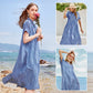 ⏳Réductions temporaires Super-Économies ⏳👗Robe chemisier long rayé col V pour femme