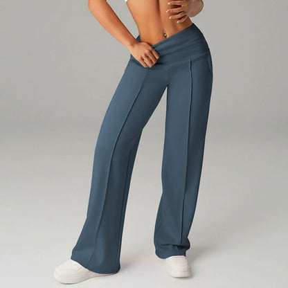 ⏰ 50% DE RÉDUCTION! 💫 Pantalon droit ample uni pour femme ❄️👖