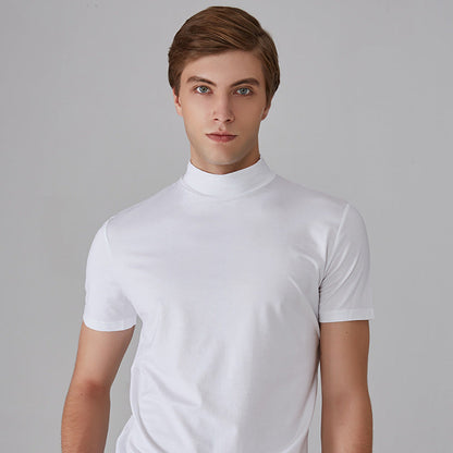 👕 50% de Réduction! 🔝 T-shirt Slim Fit à Col Montant pour Homme – Ajusté, Confortable & Style Moderne 🎁