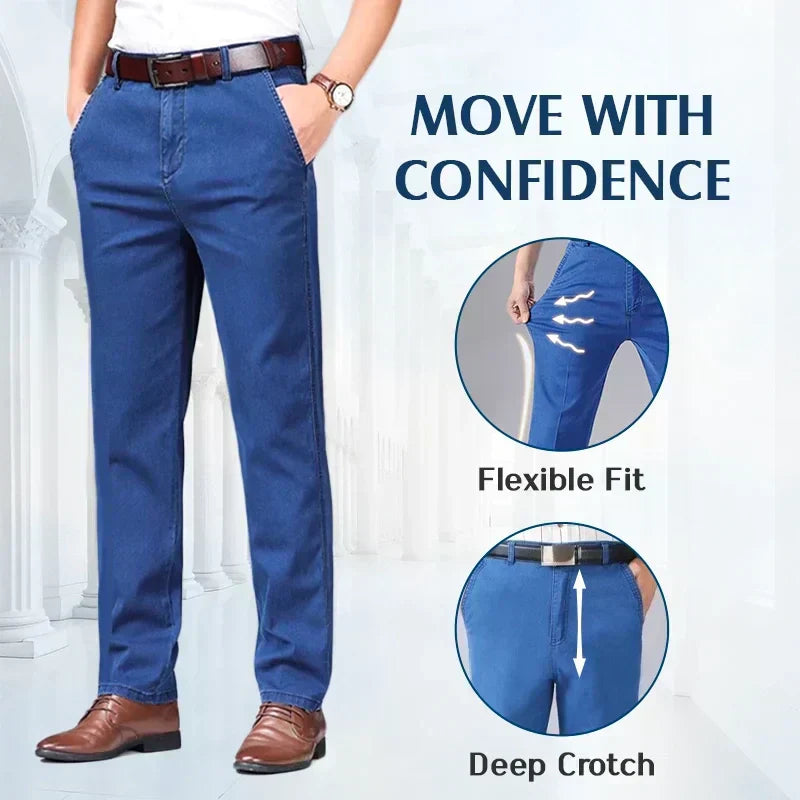 📢📢60 % de réduction !!! 🎅 Jeans taille haute à coupe droite pour hommes