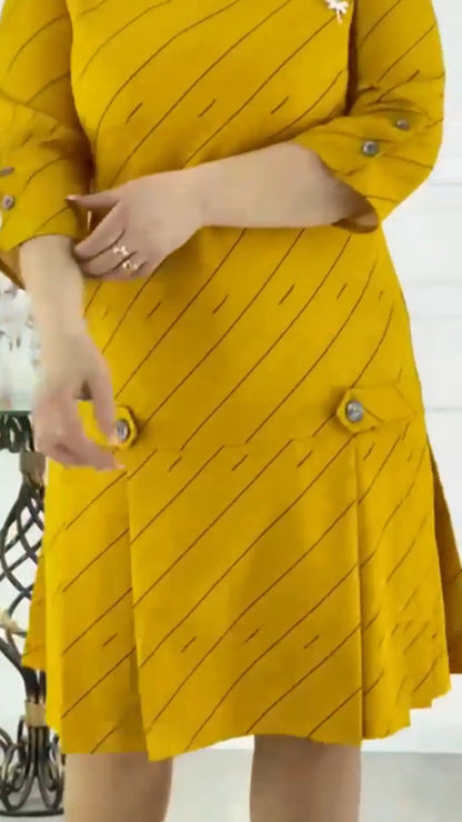 🔥Vente chaude Remise élevée 🌸Robe élégante imprimée à col rond