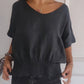 Simple Solid Color V-Neck Half-Sleeve T-Shirt