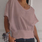 Simple Solid Color V-Neck Half-Sleeve T-Shirt