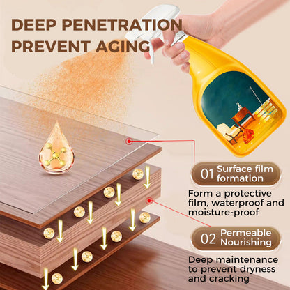 🪵 50% DE RÉDUCTION ! ✨ Spray nettoyant et lustrant efficace pour le bois – Nettoyer, nourrir & faire briller – sans traces, protège et ravive toutes les surfaces en bois 🌿