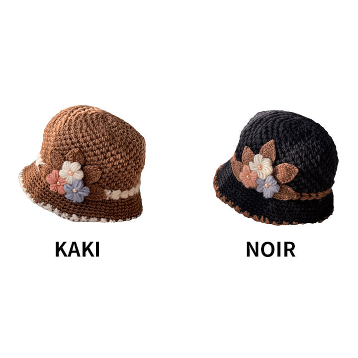 🎄Promotion de Noël -49% - Bonnet en tricot fleuri pour femme