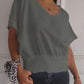 Simple Solid Color V-Neck Half-Sleeve T-Shirt