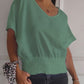 Simple Solid Color V-Neck Half-Sleeve T-Shirt