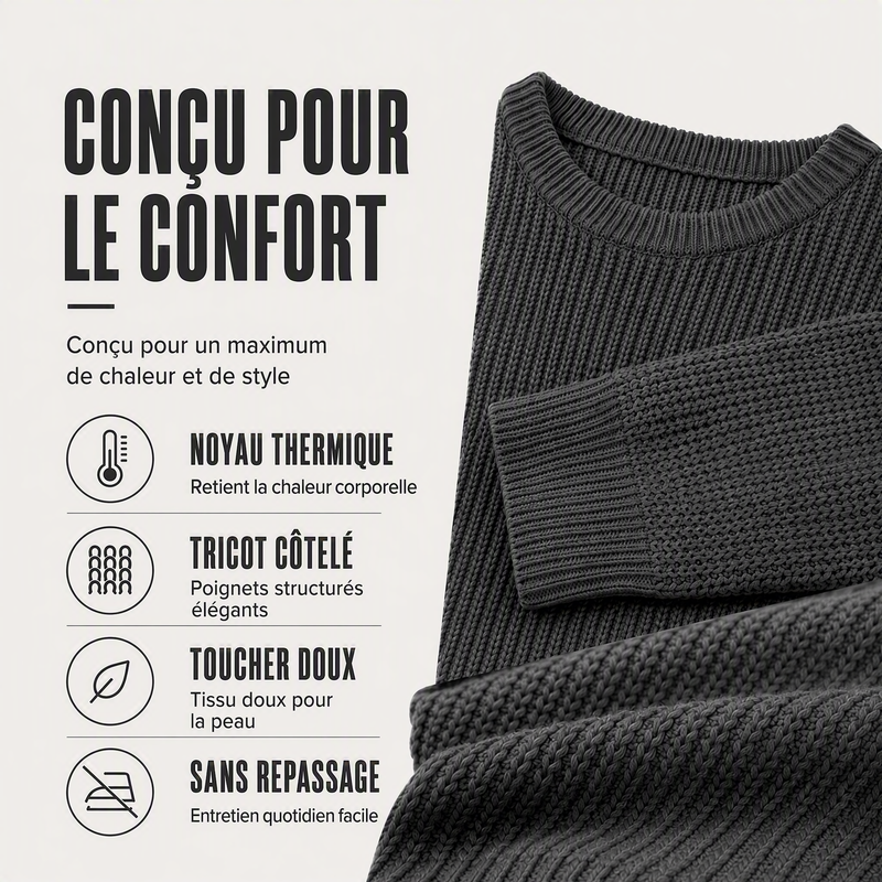 Pull à col rond et à manches longues