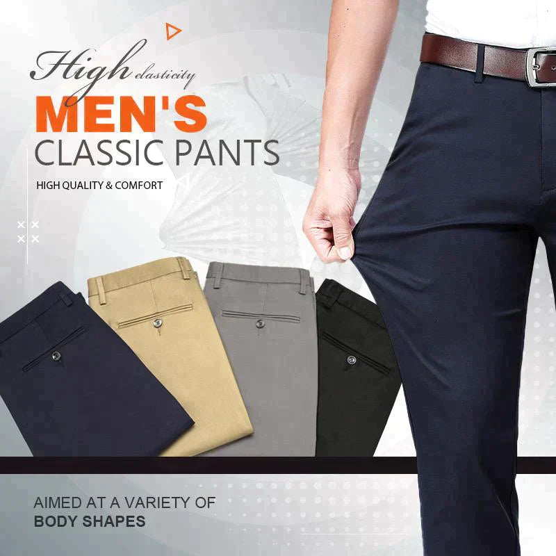 Pantalons classiques à taille haute pour homme