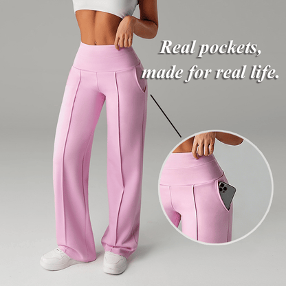 ⏰ 50% DE RÉDUCTION! 💫 Pantalon droit ample uni pour femme ❄️👖