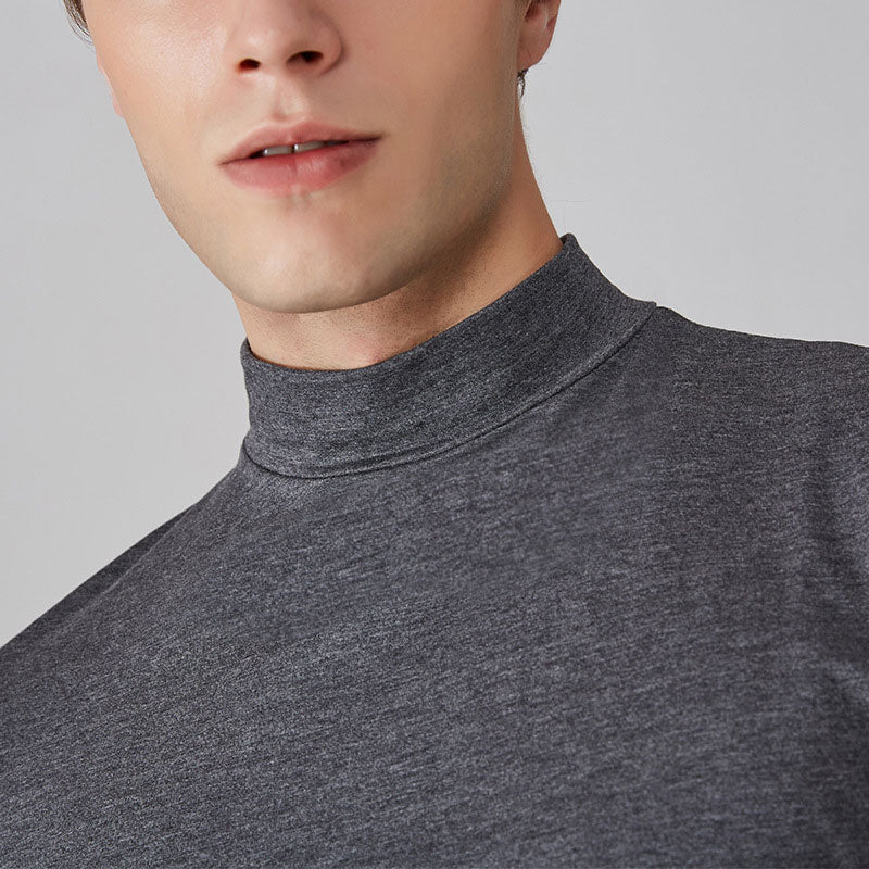 👕 50% de Réduction! 🔝 T-shirt Slim Fit à Col Montant pour Homme – Ajusté, Confortable & Style Moderne 🎁