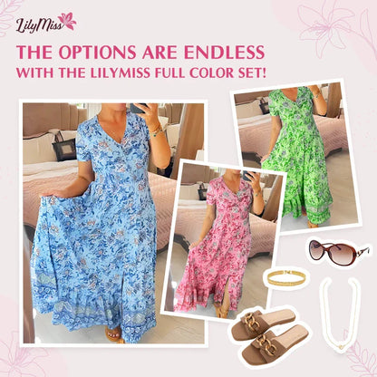 🔥 Printemps 2026 Nouveautés 🔥Robe à motif floral et décolleté en V