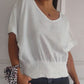 Simple Solid Color V-Neck Half-Sleeve T-Shirt