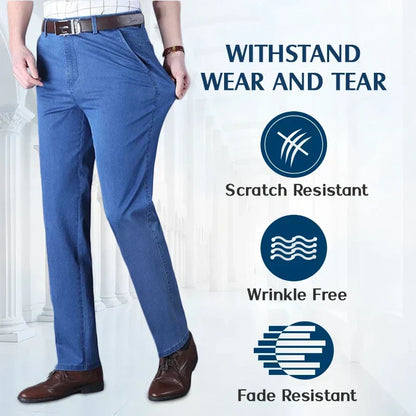 📢📢60 % de réduction !!! 🎅 Jeans taille haute à coupe droite pour hommes