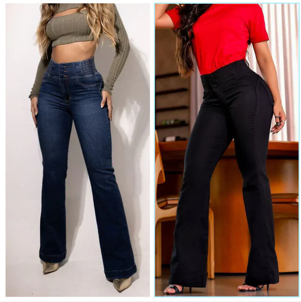 🔥jean évasé taille haute en stretch