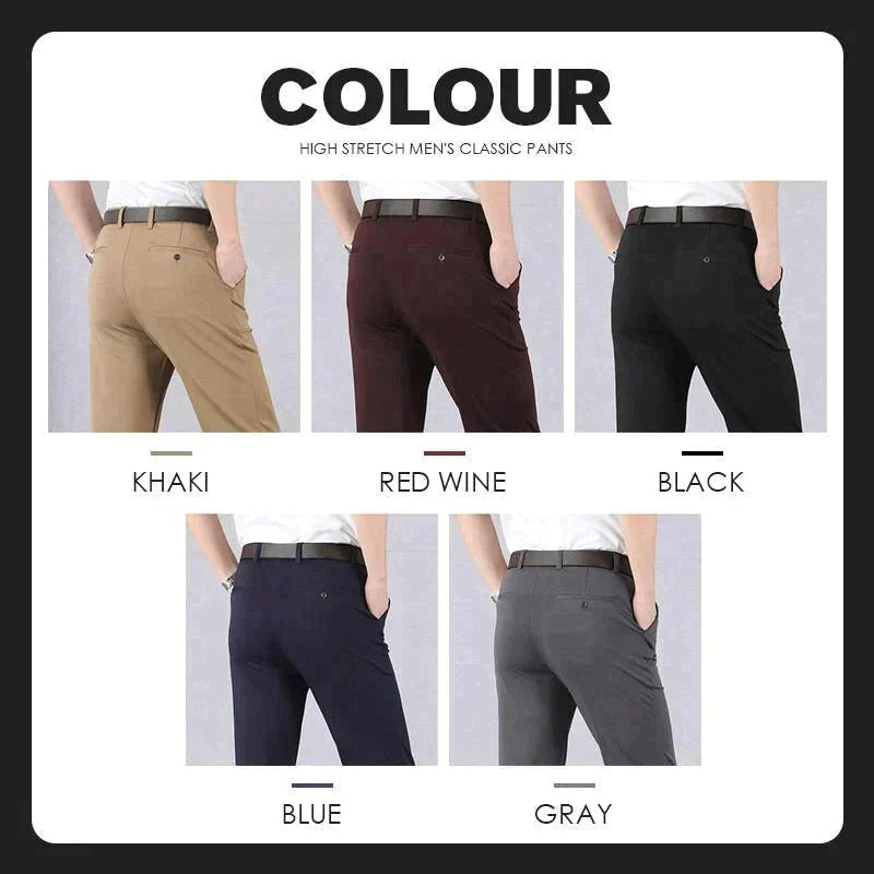 Pantalons classiques à taille haute pour homme