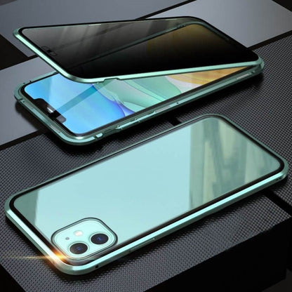 Coque magnétique pour iPhone avec verre de confidentialité et métal