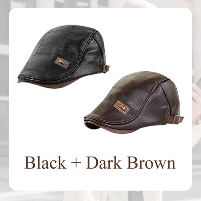 Nouveau béret en cuir à la mode