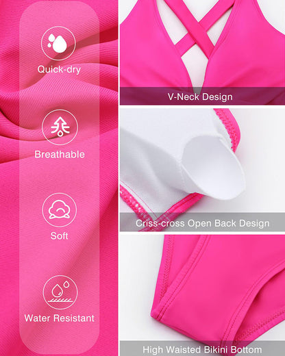 👙 50% DE RÉDUCTION 🌊 Maillot de bain une pièce froncé à décolleté plongeant & dos croisé – Élégant, gainant & parfait pour l'été – allonge la silhouette et met en valeur les courbes ☀️