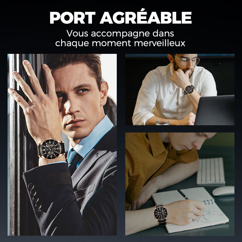 ⌚🔥Montre à Quartz Multifonctionnelle Imperméable pour Hommes【Une montre d'un excellent rapport qualité-prix】