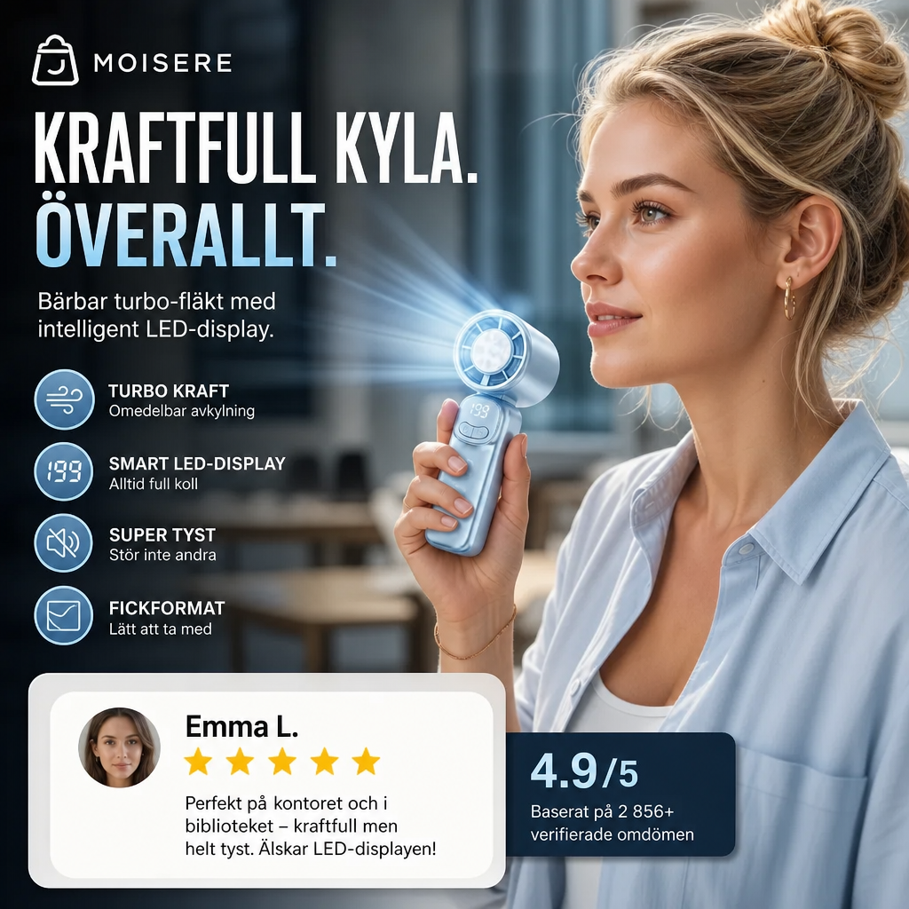 🌬️ PROMO -50% ! ✨ Mini Ventilateur Turbo Portable – Plaque Refroidissement, Affichage LED Vitesse, Moteur Sans Balais Silencieux, 130mm · 3 Coloris 🔥 Achetez 2 & Économisez