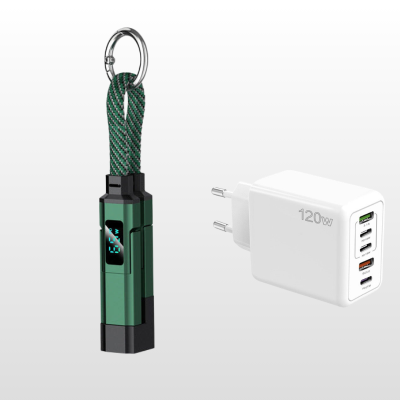 💥 Offre spéciale : Achetez 2, recevez 1 GRATUIT !🔌 Câble de charge 4 en 1 avec affichage numérique et anneau porte-clés – charge rapide, résistant aux nœuds et compact
