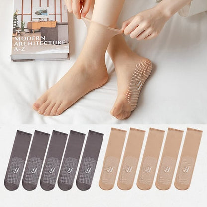 🔥Chaussettes soyeuses en coton antidérapantes