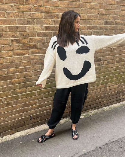 Joyeux dimanche-Pull en Tricot pour Femmes