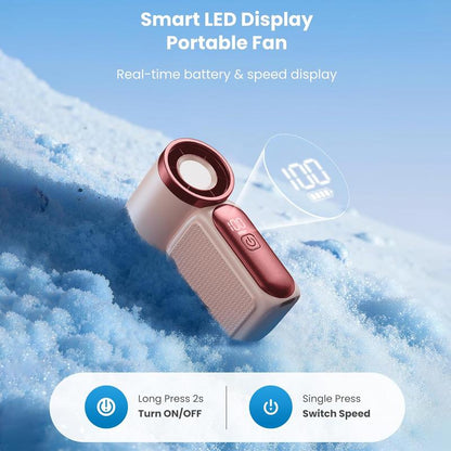 🌀💨Mini ventilateur portable avec affichage LED –👍 Ventilateur de poche turbo 5 vitesses.✨ Rechargeable par USB, refroidissement rapide idéal pour les voyages et le maquillage. Cadeau parfait. Réfrigération portable.