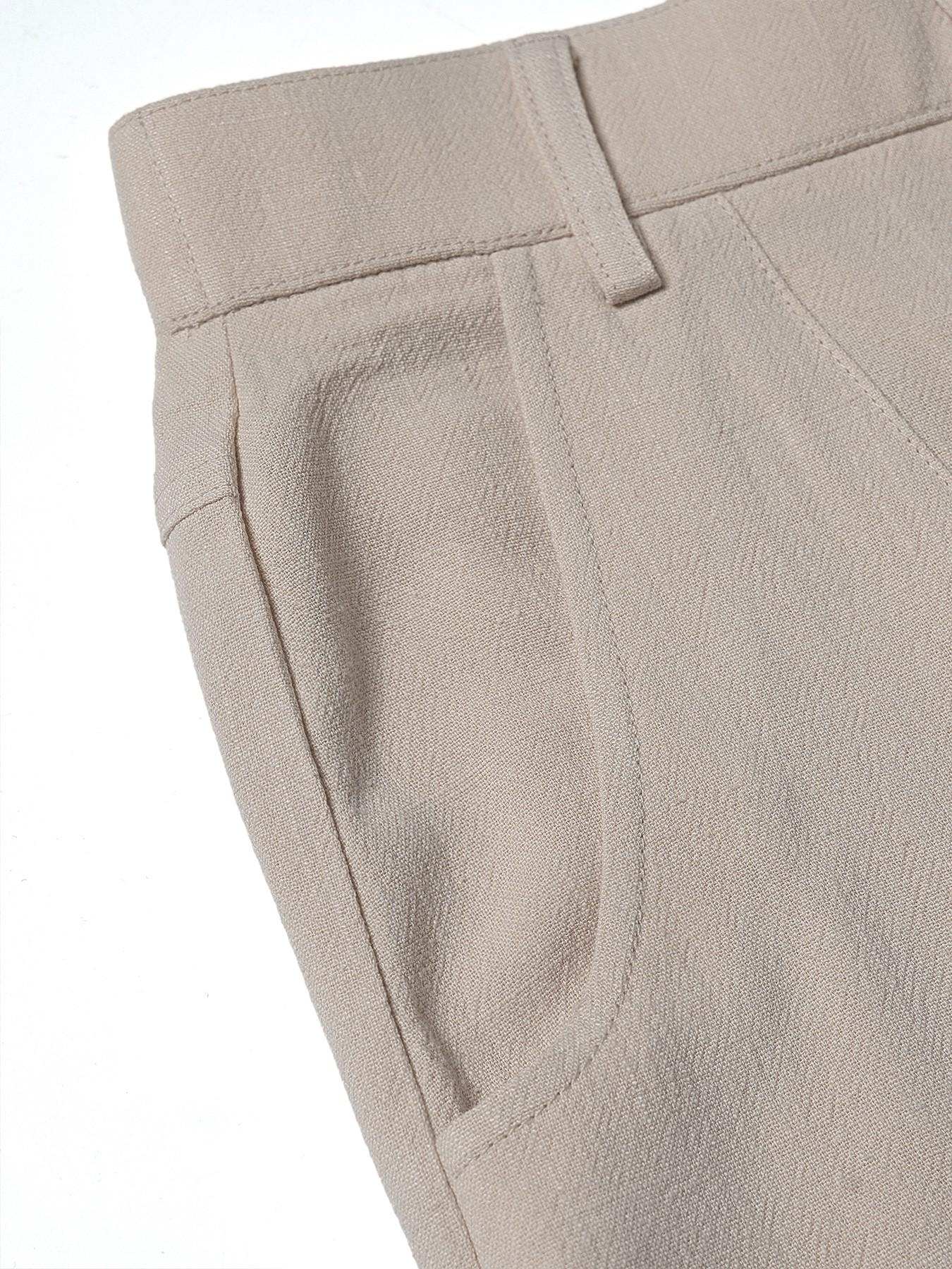 Pantalon large pour femme, avec poches et taille haute