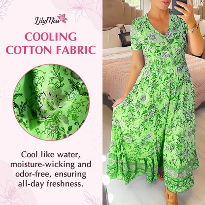 🔥 Printemps 2026 Nouveautés 🔥Robe à motif floral et décolleté en V