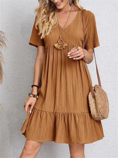 👚💃Robe fluide décontractée à nouer à la taille - Achetez-en 2, livraison gratuite