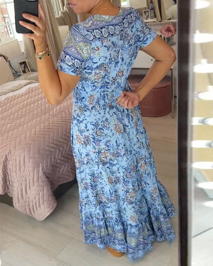 🔥 Printemps 2026 Nouveautés 🔥Robe à motif floral et décolleté en V