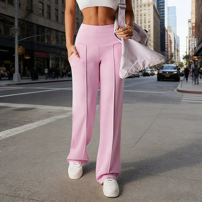 ⏰ 50% DE RÉDUCTION! 💫 Pantalon droit ample uni pour femme ❄️👖