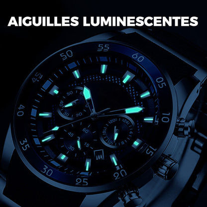 ⌚🔥Montre à Quartz Multifonctionnelle Imperméable pour Hommes【Une montre d'un excellent rapport qualité-prix】