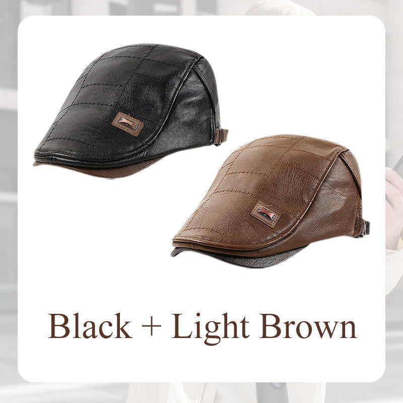 Nouveau béret en cuir à la mode