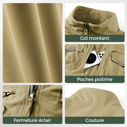Gilet Rembourré Réversible Multi-Poches pour Hommes & Femmes