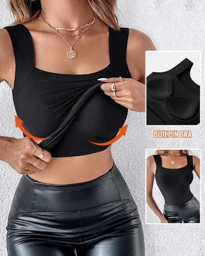 👙 50% DE RÉDUCTION ! 💃 Débardeur Femme avec Soutien-Gorge Intégré – Ultra Confort, Silhouette Parfaite & Matière Douce ✨