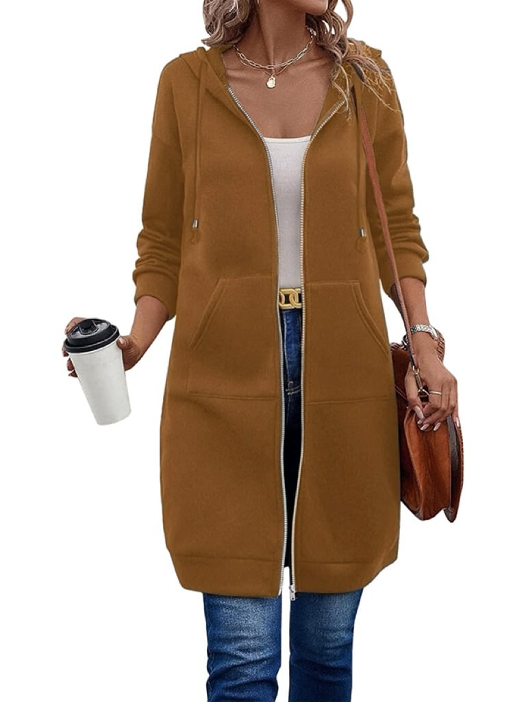 🔥Dernier jour de la promotion : 50 % de réduction🔥✨Polo à capuche en polaire avec fermeture éclair pour femmes